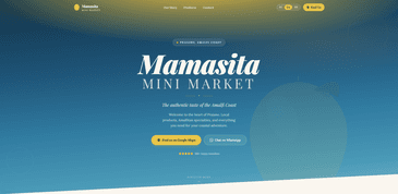 Mamasita Mini Market landing page